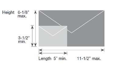Standard envelope dimensions